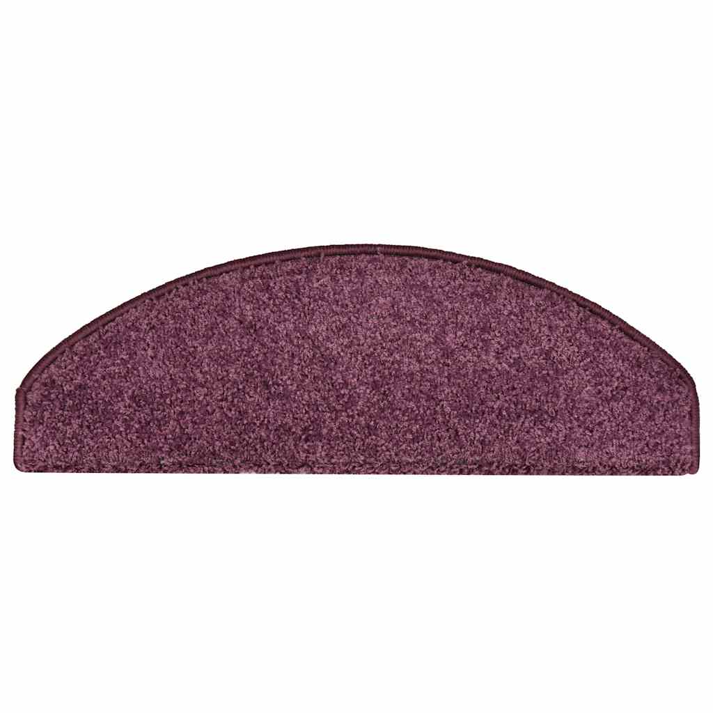 Tapetes de escada 30 peças 65x21x4 cm roxo escuro meio redondo grande