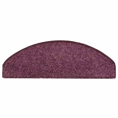 Tapetes de escada 30 peças 65x21x4 cm roxo escuro meio redondo grande