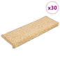 Tapetes de escada 30 peças 65x21x4 cm creme com borda retangular