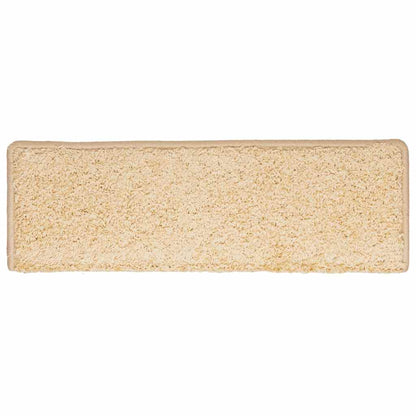 Tapetes de escada 30 peças 65x21x4 cm creme com borda retangular