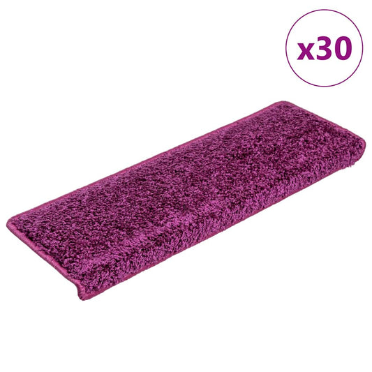 Tapetes de escada 30 peças roxo com borda retangular