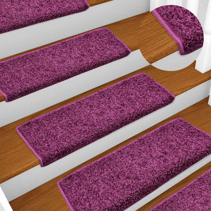 Tapetes de escada 30 peças roxo com borda retangular