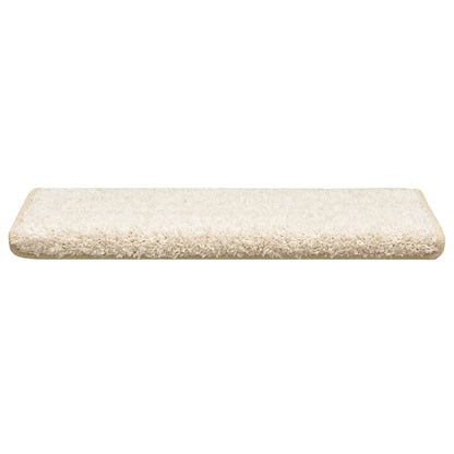 Tapetes de escada 30 peças 65x21x4 cm branco com borda retangular