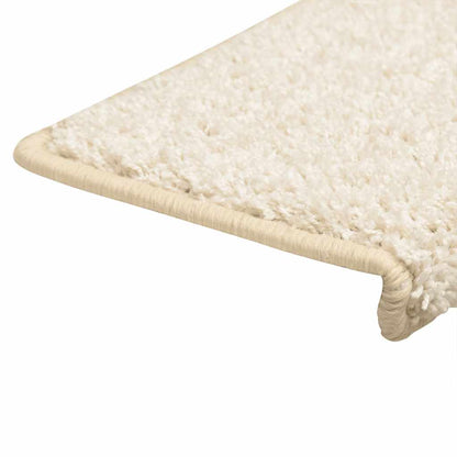 Tapetes de escada 30 peças 65x21x4 cm branco com borda retangular