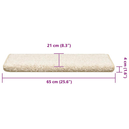 Tapetes de escada 30 peças 65x21x4 cm branco com borda retangular