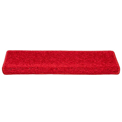 Tapetes de escada 30 peças 65x21x4 cm vermelho com borda retangular