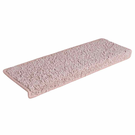 Tapetes de escada 30 peças 65x21x4 cm branco e rosa com borda retangular