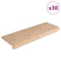Tapetes de escada 30 peças 65x21x4 cm dourados com borda retangular
