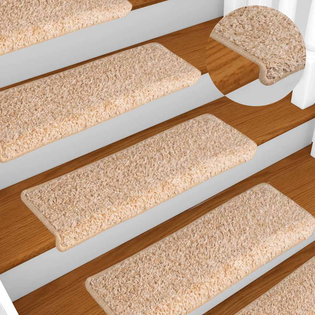 Tapetes de escada 30 peças 65x21x4 cm dourados com borda retangular