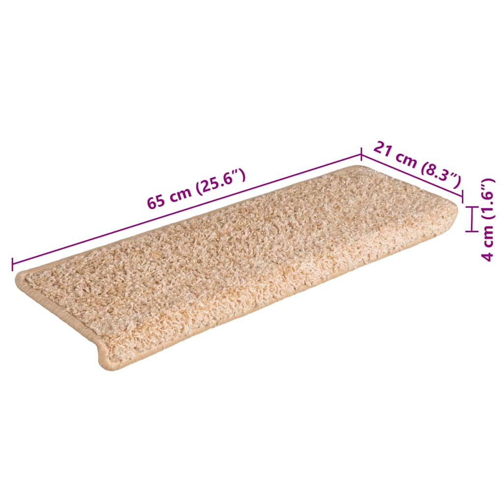 Tapetes de escada 30 peças 65x21x4 cm dourados com borda retangular