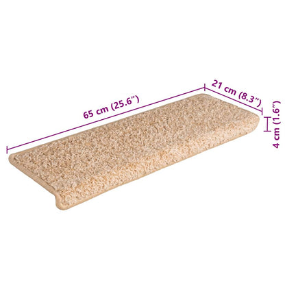 Tapetes de escada 30 peças 65x21x4 cm dourados com borda retangular