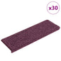 Tapetes de escada 30 peças 65x21x4 cm roxo escuro com borda retangular