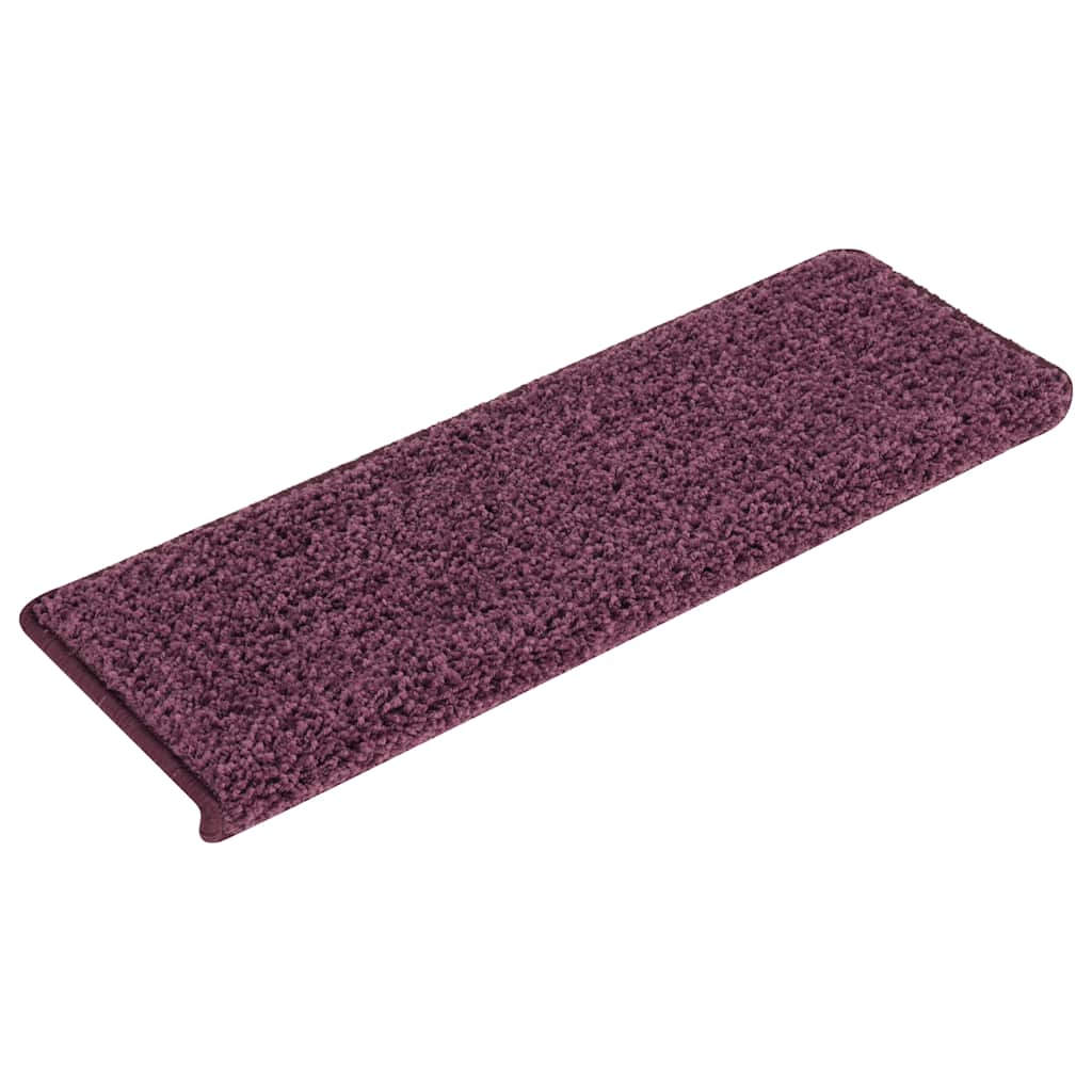 Tapetes de escada 30 peças 65x21x4 cm roxo escuro com borda retangular
