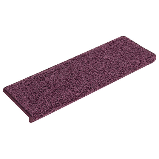 Tapetes de escada 30 peças 65x21x4 cm roxo escuro com borda retangular