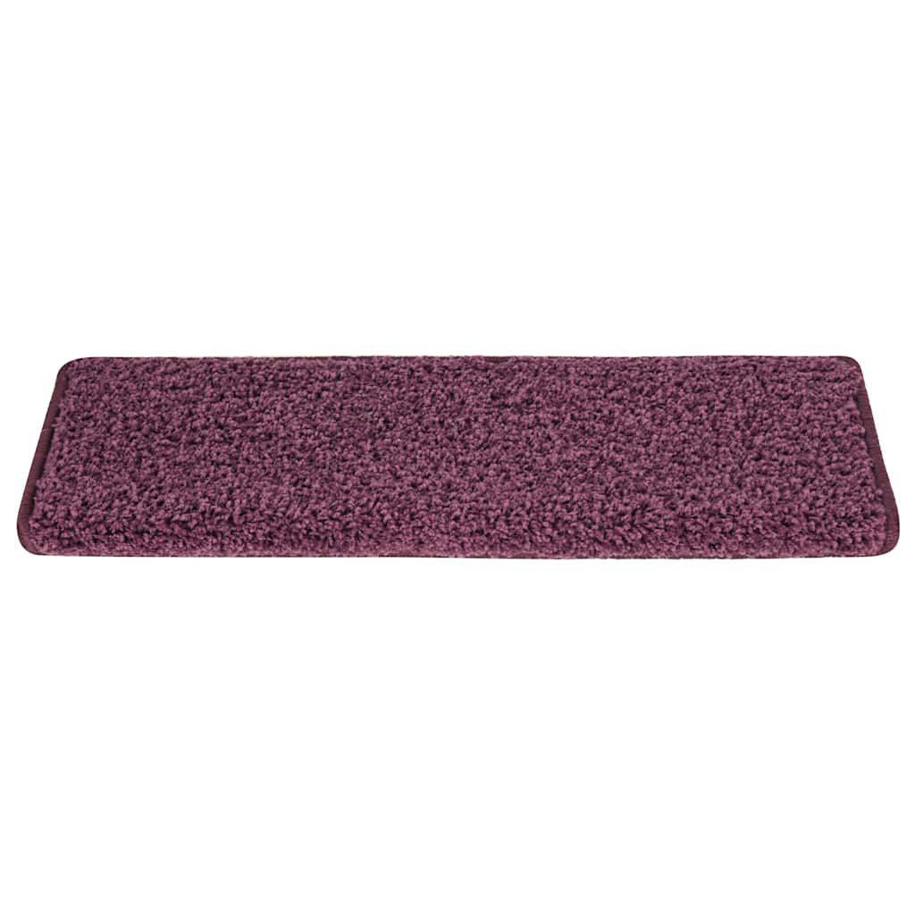Tapetes de escada 30 peças 65x21x4 cm roxo escuro com borda retangular
