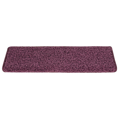Tapetes de escada 30 peças 65x21x4 cm roxo escuro com borda retangular