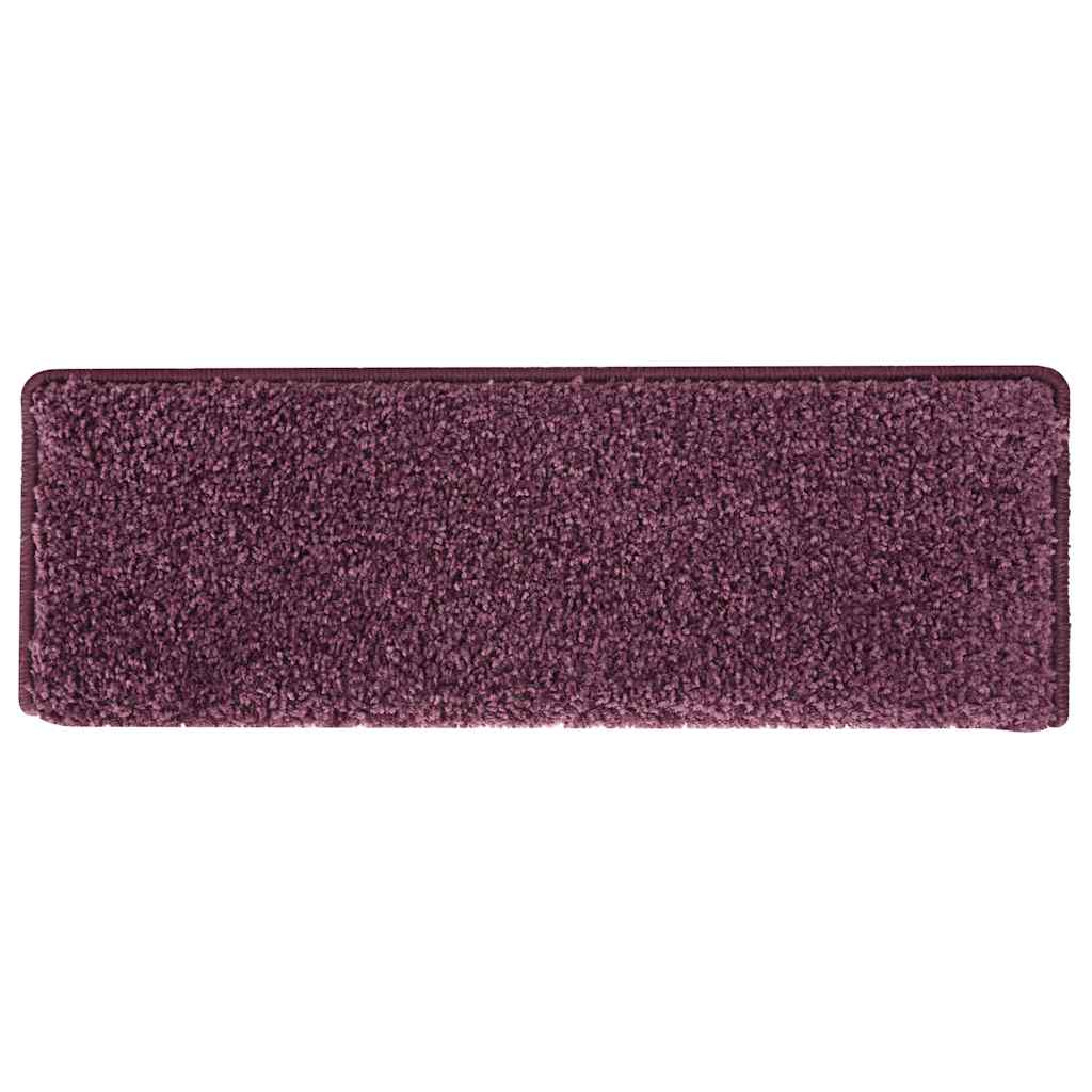 Tapetes de escada 30 peças 65x21x4 cm roxo escuro com borda retangular