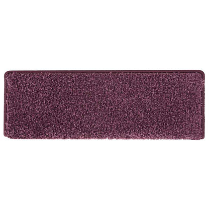 Tapetes de escada 30 peças 65x21x4 cm roxo escuro com borda retangular