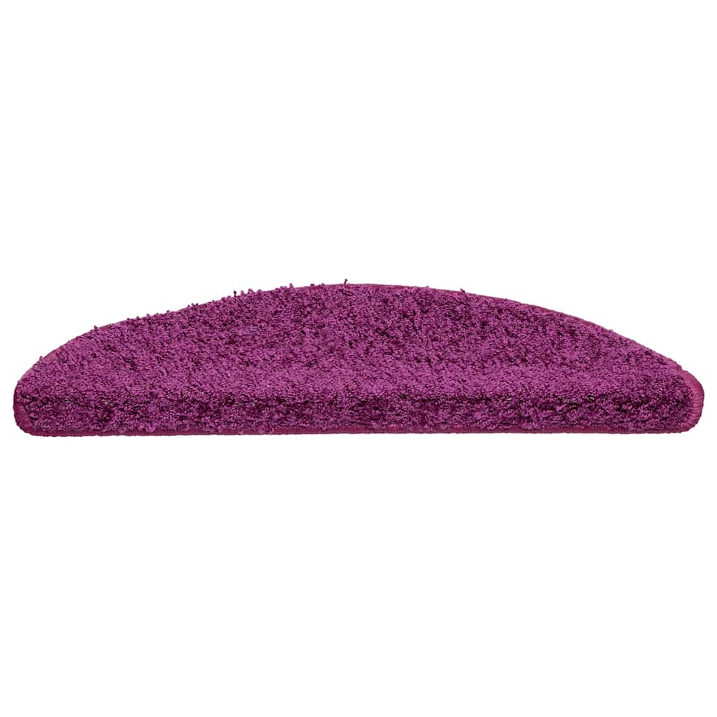 Tapetes de escada 20 peças 56x17x3 cm violeta semicircular