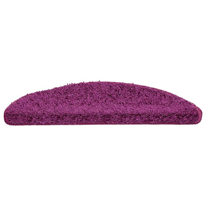 Tapetes de escada 20 peças 56x17x3 cm violeta semicircular