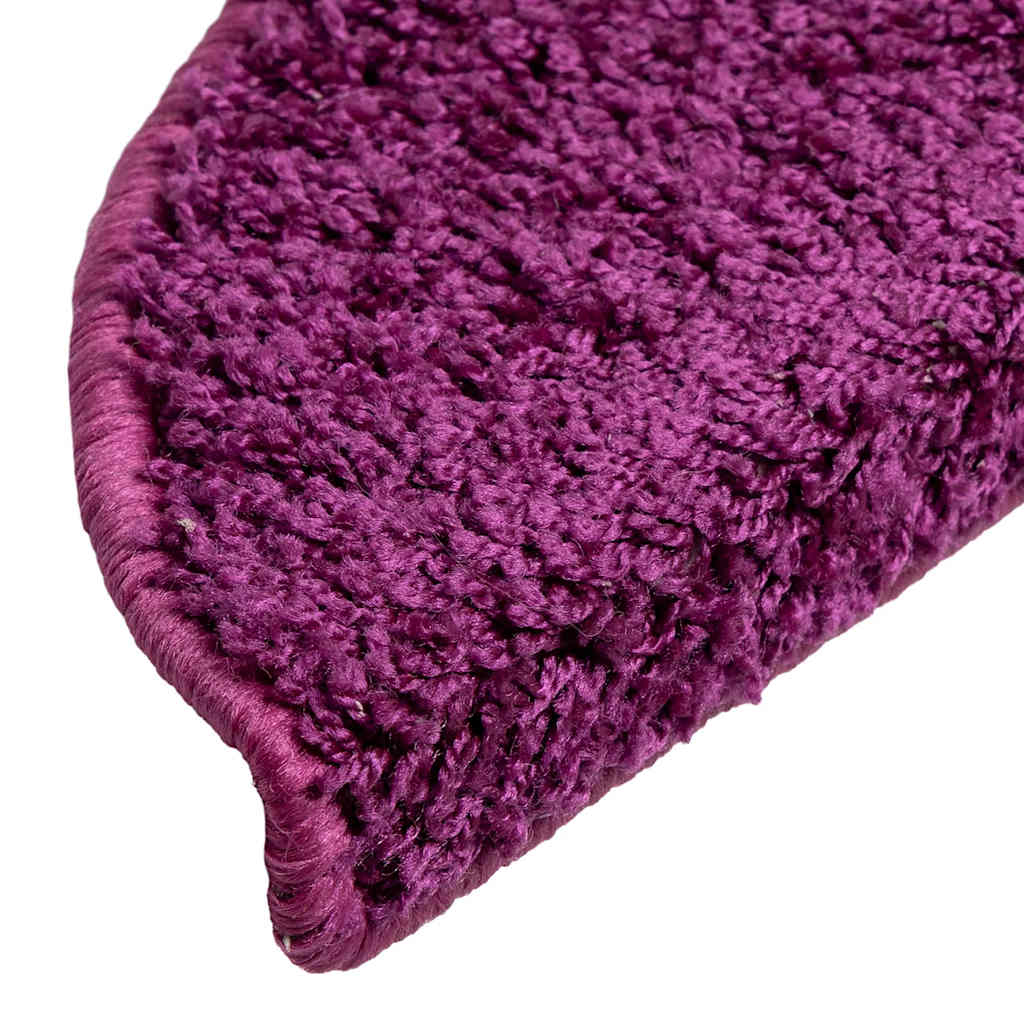 Tapetes de escada 20 peças 56x17x3 cm violeta semicircular