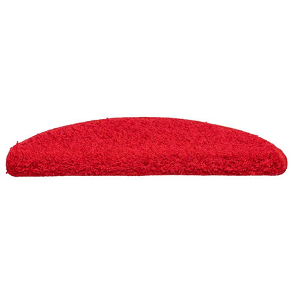 Tapetes de escada 20 peças 56x17x3 cm vermelho semicircular