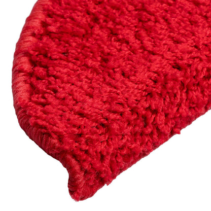 Tapetes de escada 20 peças 56x17x3 cm vermelho semicircular