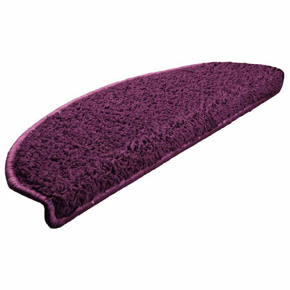 Tapetes de escada 20 peças 65x21x4 cm violeta meio redondo grande