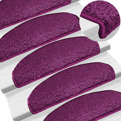 Tapetes de escada 20 peças 65x21x4 cm violeta meio redondo grande
