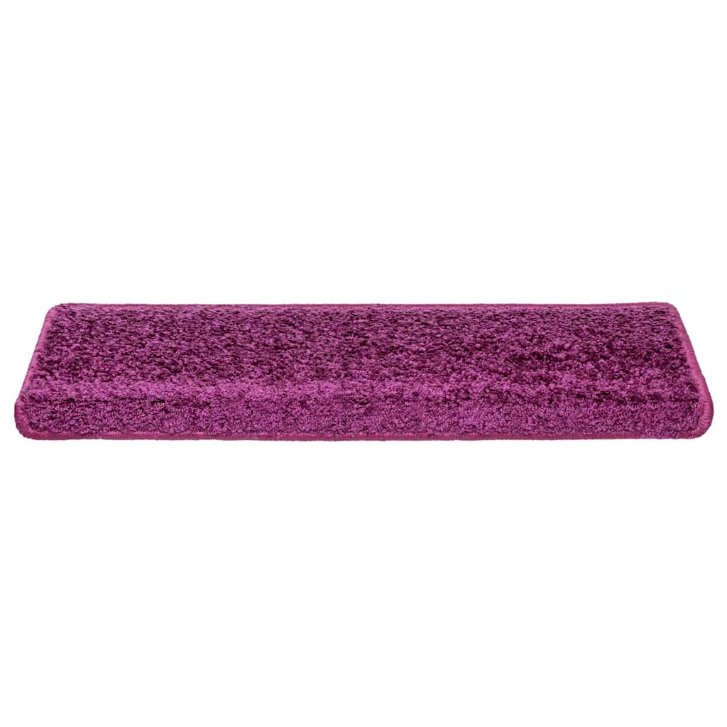 Tapetes de escada 20 peças 65x21x4 cm roxo com borda retangular