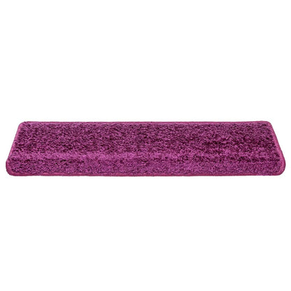 Tapetes de escada 20 peças 65x21x4 cm roxo com borda retangular