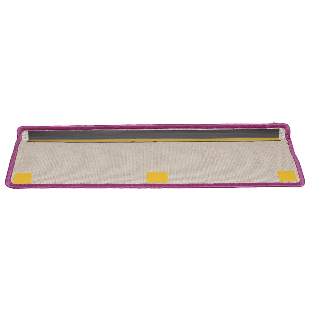 Tapetes de escada 20 peças 65x21x4 cm roxo com borda retangular