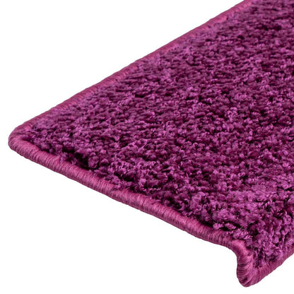 Tapetes de escada 20 peças 65x21x4 cm roxo com borda retangular