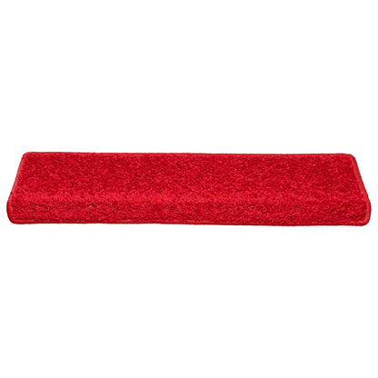 Tapetes de escada 20 peças 65x21x4 cm vermelho com borda retangular