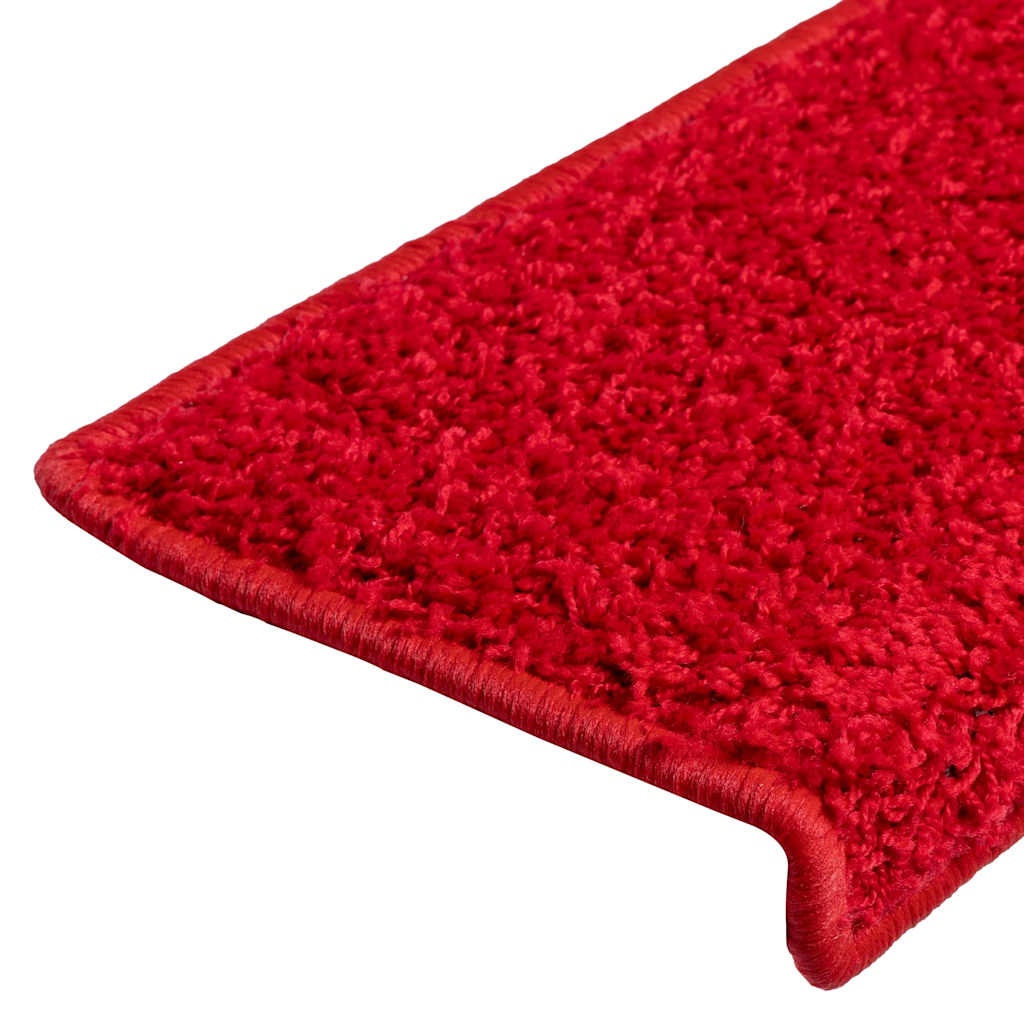 Tapetes de escada 20 peças 65x21x4 cm vermelho com borda retangular
