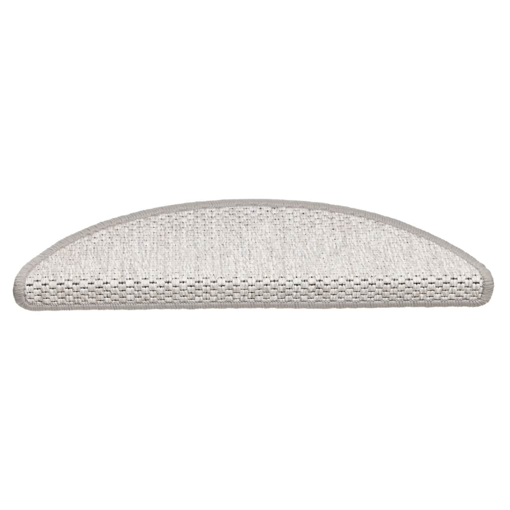 Tapetes escada adesivos aspeto sisal 30 pcs 56x17x3cm platina