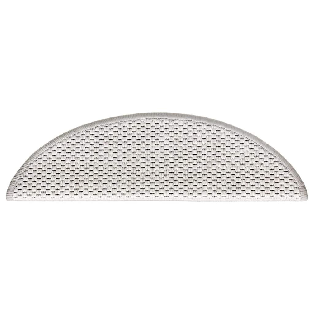 Tapetes escada adesivos aspeto sisal 30 pcs 56x17x3cm platina
