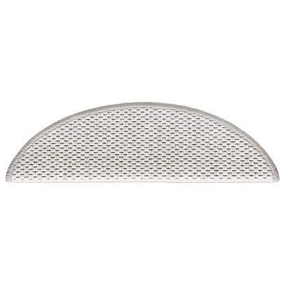 Tapetes escada adesivos aspeto sisal 30 pcs 56x17x3cm platina