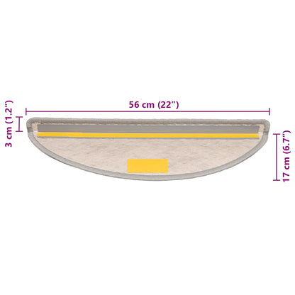 Tapetes escada adesivos aspeto sisal 30 pcs 56x17x3cm platina