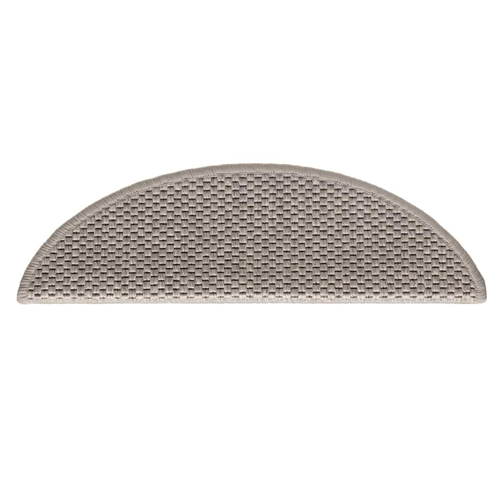 Tapetes escada adesivos aspeto sisal 30 pcs 56x17x3 cm prateado