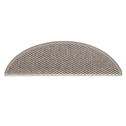 Tapetes escada adesivos aspeto sisal 30 pcs 56x17x3 cm prateado