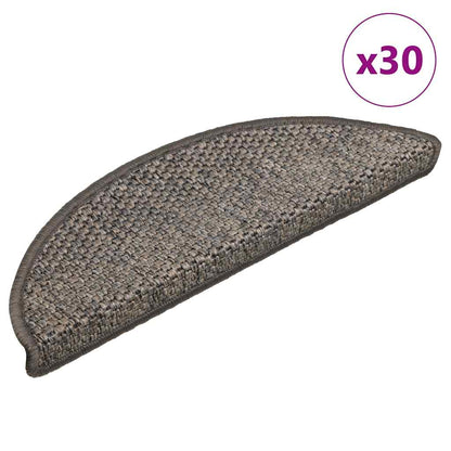 Tapetes escada adesivos aspeto sisal 30 pcs 56x17x3cm