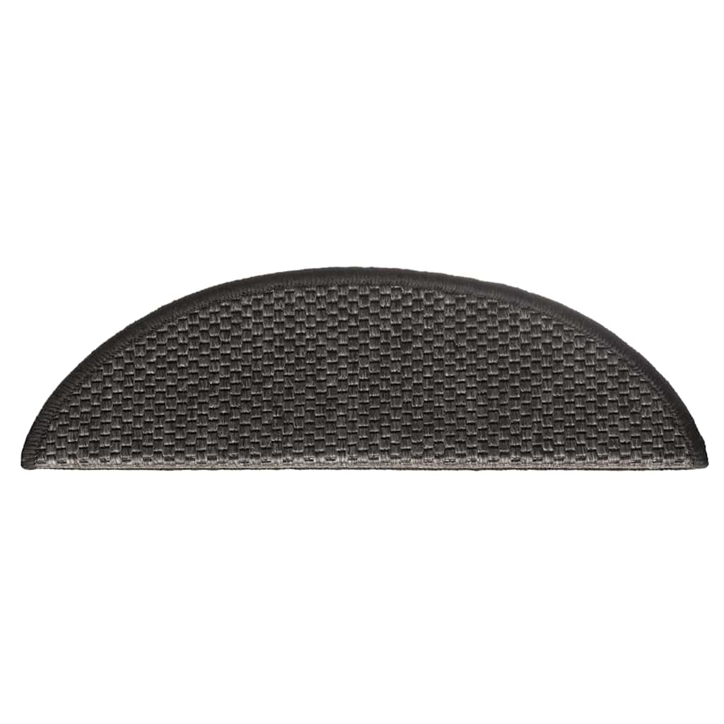 Tapetes escada adesivos aspeto sisal 30 pcs 56x17x3cm antracite