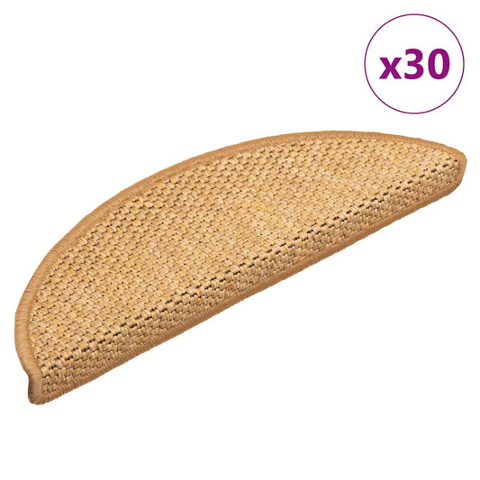 Tapetes escada adesivos aspeto sisal 30 pcs 56x17x3cm sisal