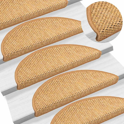 Tapetes escada adesivos aspeto sisal 30 pcs 56x17x3cm sisal