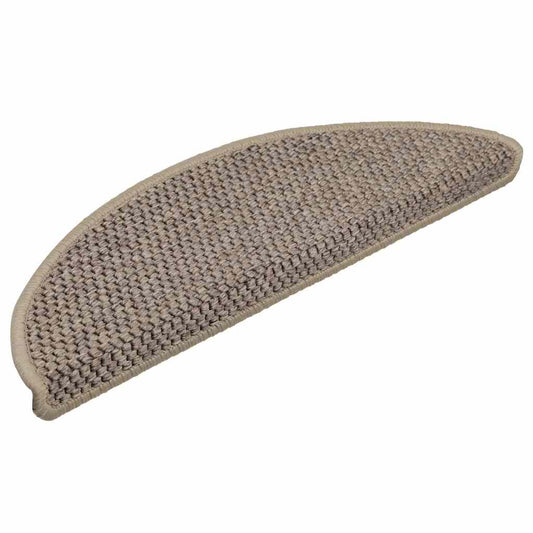 Tapetes escada adesivos aspeto sisal 30 pcs 56x17x3 bege-escuro