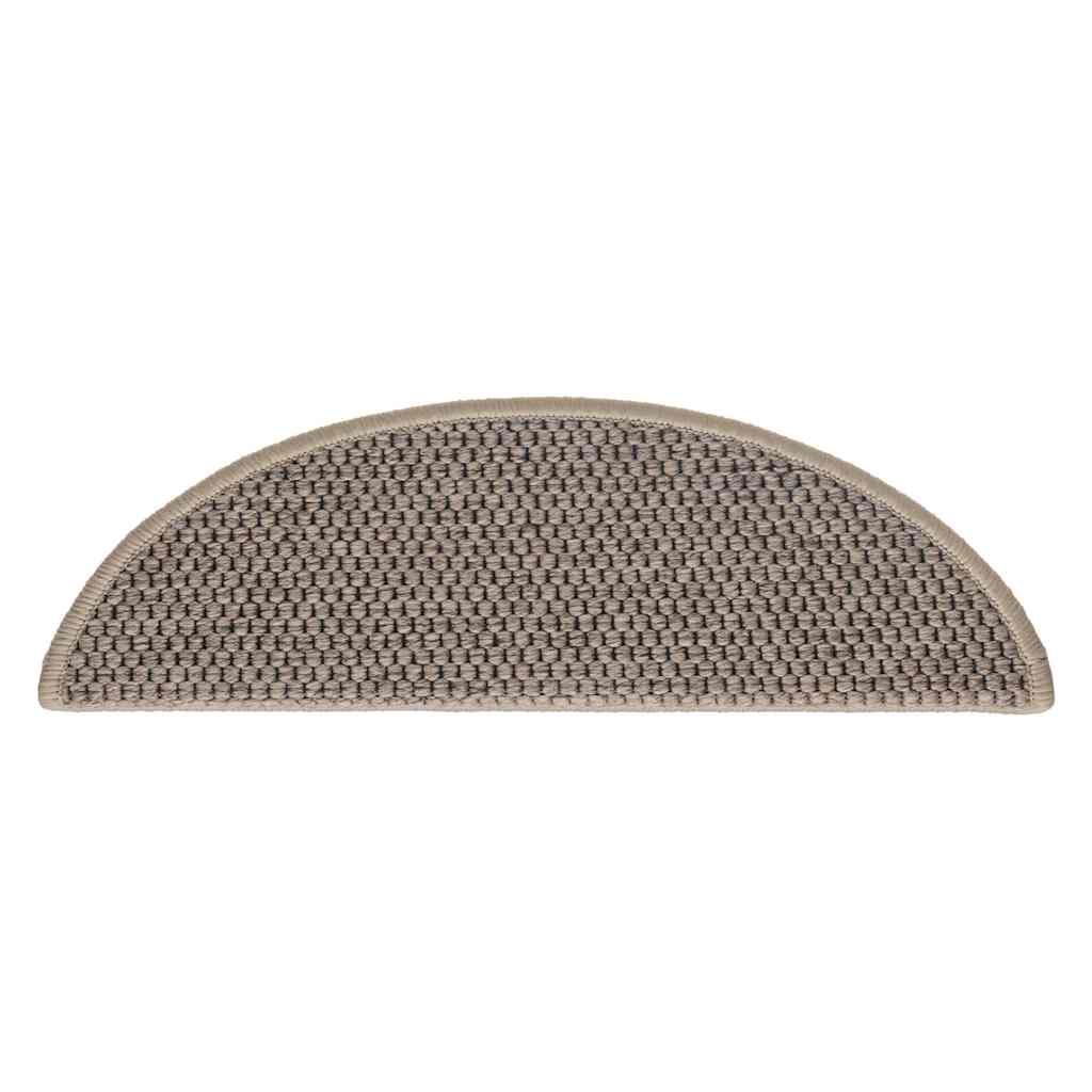 Tapetes escada adesivos aspeto sisal 30 pcs 56x17x3 bege-escuro