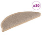 Tapetes escada adesivos aspeto sisal 30pcs 56x17x3cm bege-claro