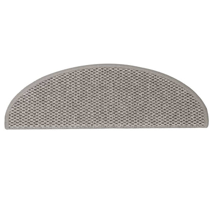 Tapetes escada adesivos aspeto sisal 30pcs 65x21x4 cm prateado