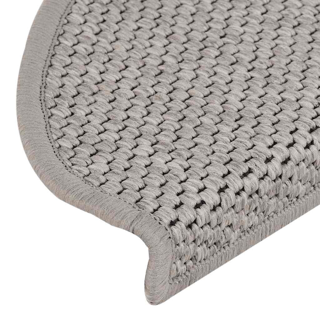 Tapetes escada adesivos aspeto sisal 30pcs 65x21x4 cm prateado